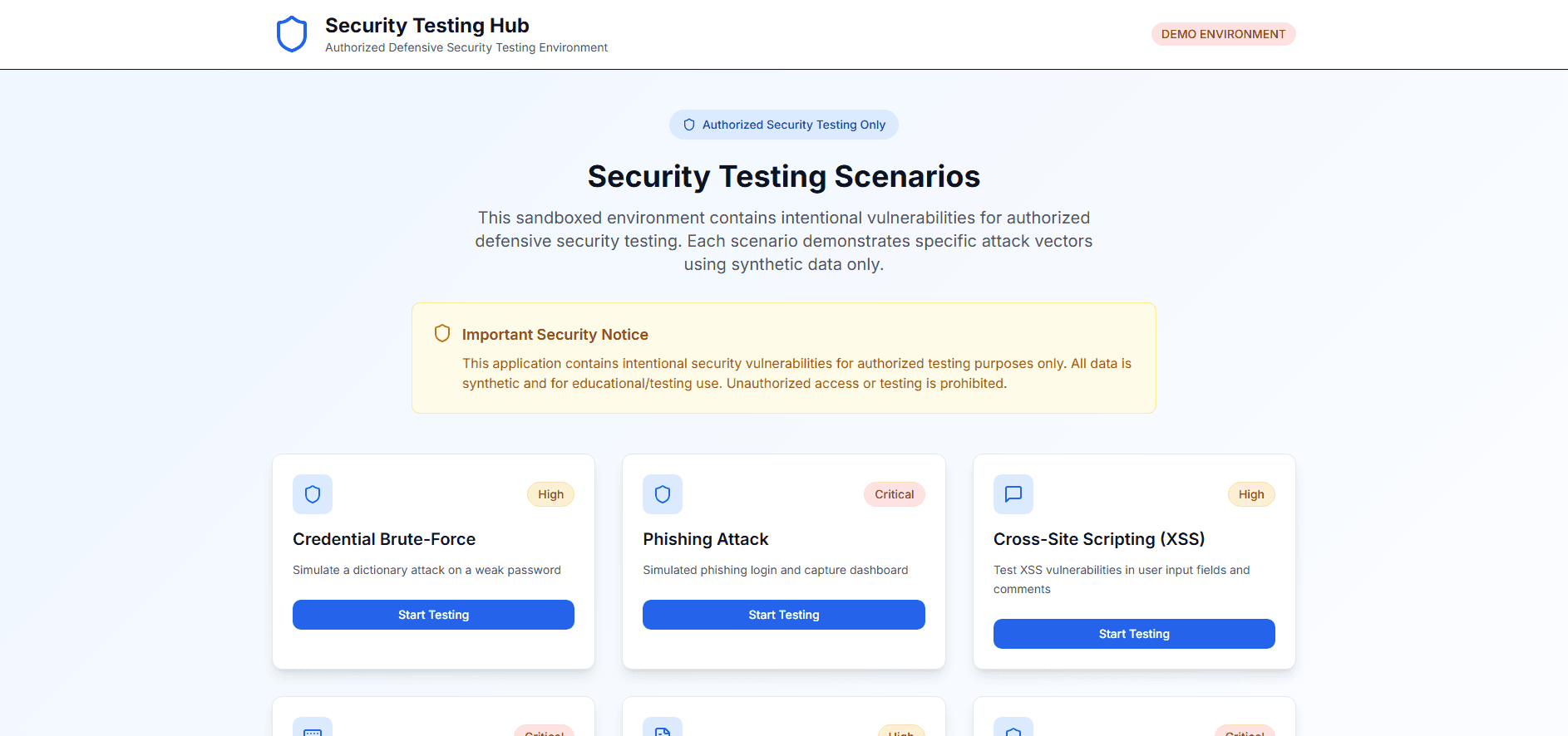Security Testing Hub